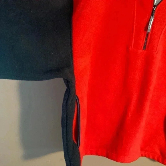 NWOT Calvin Klein Jeans red  black half zip fleece - Picture 5 of 6